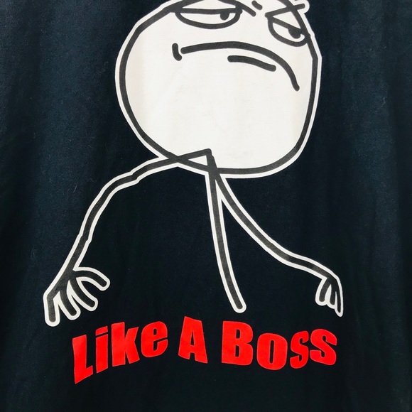 🚩Like A Boss T-shirt Sz L Sz Black Graphic Tee - Picture 2 of 6